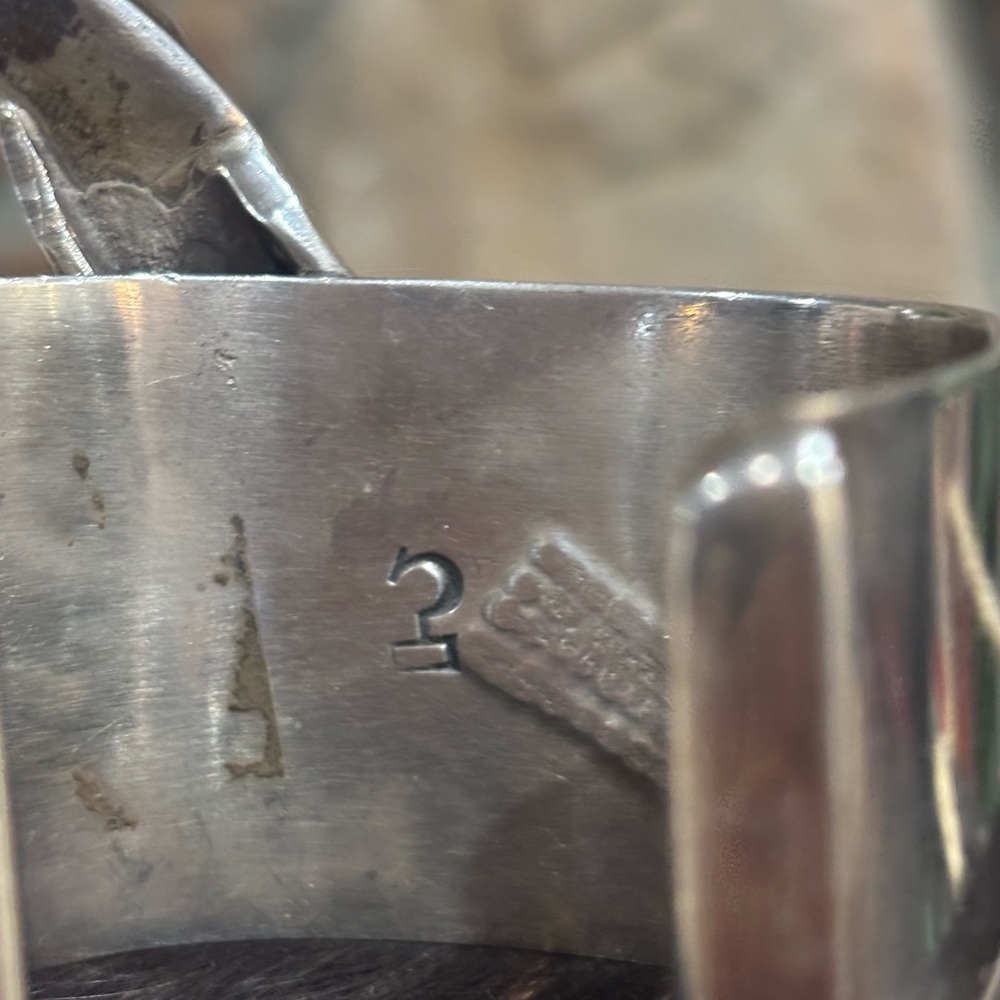 Custom Made Solid Sterling And Turquoise Cuff - image 3